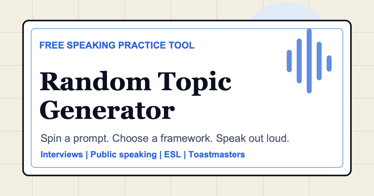 Random Topic Generator — Speak on a random topic